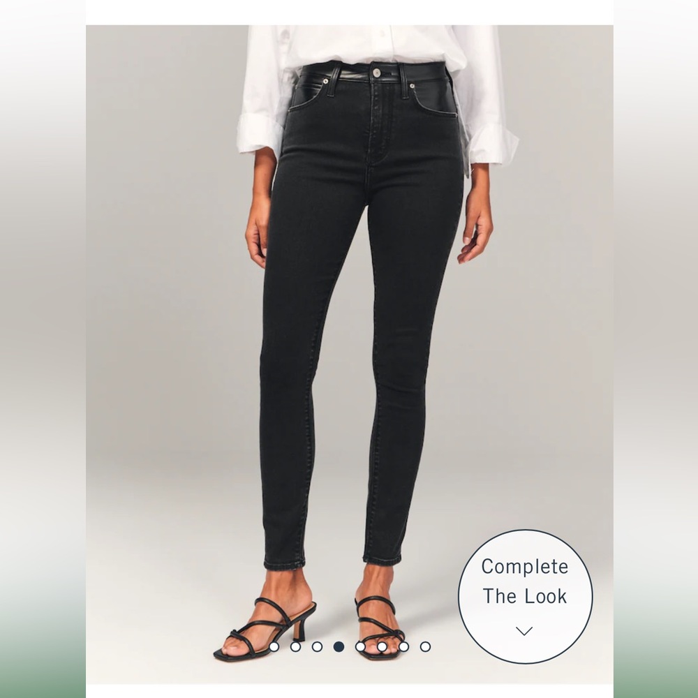 Mixed Fabric High Rise Super Skinny Ankle Jean Abercrombie size 8R